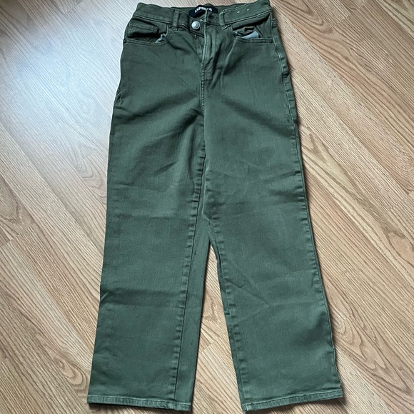 Express Pants - Green wide leg jeans